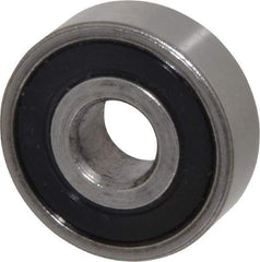 Value Collection - 3/8" Bore Diam, 1-1/8" OD, Double Seal Unground Retainer Type Radial Ball Bearing - 3/8" Wide, 1 Row, Round Bore, 691 Lb Dynamic Capacity - Benchmark Tooling