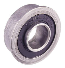 Value Collection - 3/8" Bore Diam, 29/32" OD, Double Seal Unground Retainer Type Radial Ball Bearing - With Flange, 1 Row, Round Bore, 450 Lb Dynamic Capacity - Benchmark Tooling