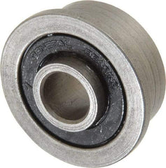 Value Collection - 1/4" Bore Diam, 11/16" OD, Double Seal Unground Retainer Type Radial Ball Bearing - With Flange, 1 Row, Round Bore, 300 Lb Dynamic Capacity - Benchmark Tooling