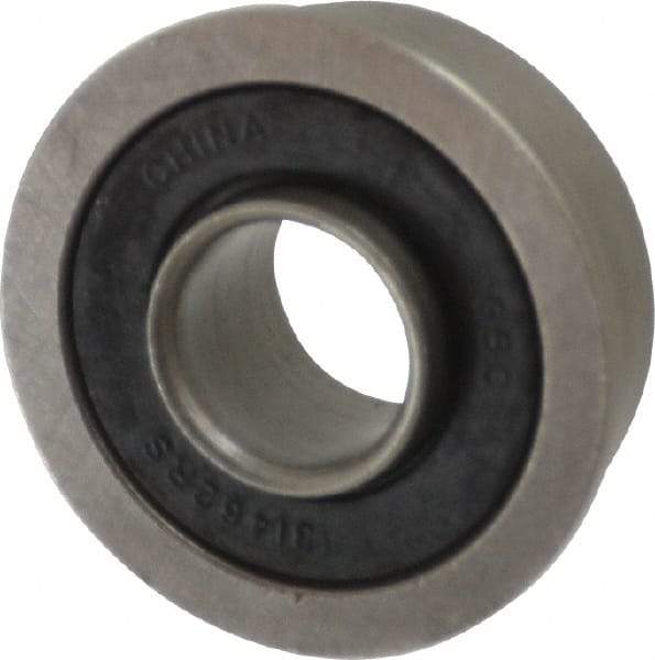 Value Collection - 3/8" Bore Diam, 7/8" OD, Double Seal Unground Retainer Type Radial Ball Bearing - With Flange, 1 Row, Round Bore, 450 Lb Dynamic Capacity - Benchmark Tooling