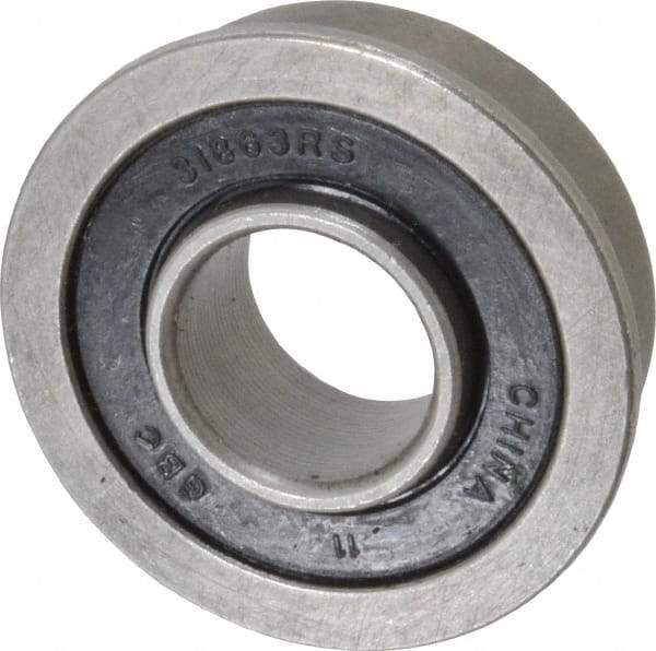 Value Collection - 1/2" Bore Diam, 1-1/8" OD, Double Seal Unground Retainer Type Radial Ball Bearing - With Flange, 1 Row, Round Bore, 691 Lb Dynamic Capacity - Benchmark Tooling