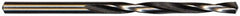 Interstate - #72 130° High Speed Steel Jobber Drill - Bright Finish, Right Hand Cut, Spiral Flute, Straight Shank, 1-1/8" OAL, Standard Point - Benchmark Tooling