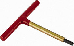 Made in USA - 3/8" Hex, T-Handle, Hex Key - 6" OAL, Chromalloy Steel, Inch System of Measurement - Benchmark Tooling