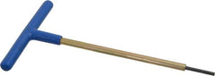 Made in USA - 3mm Hex, T-Handle, Hex Key - 6" OAL, Chromalloy Steel, Metric System of Measurement - Benchmark Tooling