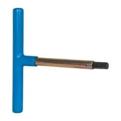 Made in USA - 10mm Hex, T-Handle, Hex Key - 6" OAL, Chromalloy Steel, Metric System of Measurement - Benchmark Tooling