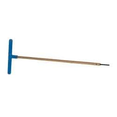 Made in USA - 2.5mm Hex, T-Handle, Hex Key - 12" OAL, Chromalloy Steel, Metric System of Measurement - Benchmark Tooling