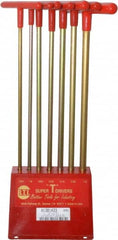 Made in USA - 7 Piece T-Handle Hex Key Set - Hex Range 7/64 to 1/4", 13" OAL, Chromalloy Steel - Benchmark Tooling