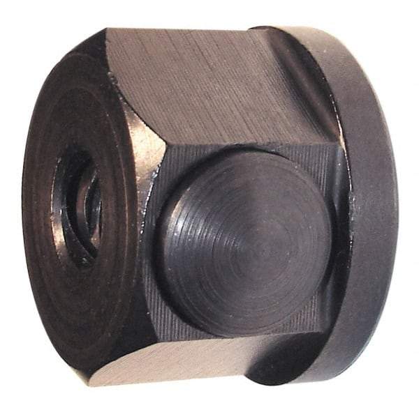 Morton Machine Works - 1/4-20, 1" Flange Diam, 5/8" High, 1" Across Flats, Button Thread Collar Nut - Grade Carbon Steel Steel, Black Oxide Finish, 1/8" Flange Height, TCMAI - Benchmark Tooling