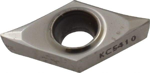 Kennametal - DCGT32.50.5 HP Grade KC5410 Carbide Turning Insert - TiB2 Finish, 55° Diamond, 3/8" Inscr Circle, 5/32" Thick, 0.0079" Corner Radius - Benchmark Tooling