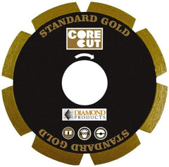 Core Cut - 5-1/2" Diam, 20mm Arbor Hole Diam, Wet & Dry Cut Saw Blade - Diamond-Tipped, Standard Round Arbor - Benchmark Tooling