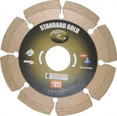 Core Cut - 4" Diam, 20mm Arbor Hole Diam, Wet & Dry Cut Saw Blade - Diamond-Tipped, Standard Round Arbor - Benchmark Tooling