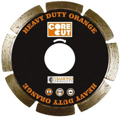 Core Cut - 4-1/2" Diam, 20mm Arbor Hole Diam, Wet & Dry Cut Saw Blade - Diamond-Tipped, Standard Round Arbor - Benchmark Tooling