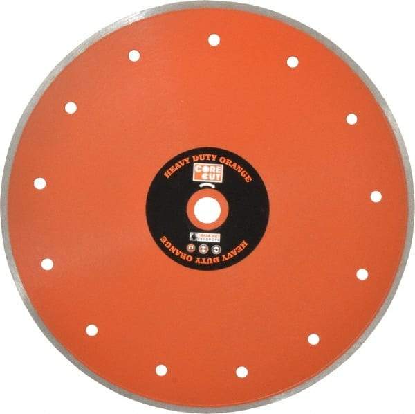 Core Cut - 10" Diam, 5/8" Arbor Hole Diam, Wet & Dry Cut Saw Blade - Diamond-Tipped, Standard Round Arbor - Benchmark Tooling