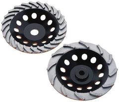 Core Cut - 4" Diam, 7/8" Hole Size, 3/16" Overall Thickness, Spiral Cup Tool & Cutter Grinding Wheel - Fine Grade, Diamond, 15,000 RPM - Benchmark Tooling
