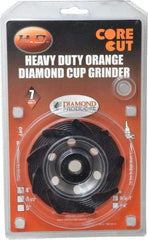 Core Cut - 4" Diam, 3/16" Overall Thickness, Spiral Cup Tool & Cutter Grinding Wheel - Diamond, 15,000 RPM - Benchmark Tooling