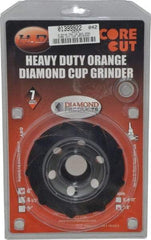 Core Cut - 4" Diam, 7/8" Hole Size, 3/16" Overall Thickness, Spiral Cup Tool & Cutter Grinding Wheel - Diamond, 15,000 RPM - Benchmark Tooling