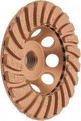 Core Cut - 4" Diam, 3/16" Overall Thickness, Spiral Cup Tool & Cutter Grinding Wheel - Coarse Grade, Diamond, 15,000 RPM - Benchmark Tooling