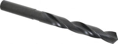 Interstate - 7/8", 118° Point, Spiral Flute, High Speed Steel Taper Length Drill Bit - Oxide Finish, 6-1/8" Flute Length, 10" OAL - Benchmark Tooling