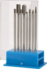 SGS Pro - 8 Piece, 1/4" Shank Burr Set - Tungsten Carbide, Multiple Head Shape - Benchmark Tooling