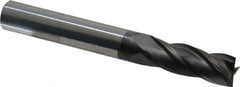 Niagara Cutter - 1/2", 1-3/8" LOC, 1/2" Shank Diam, 4" OAL, 4 Flute, Solid Carbide Square End Mill - Single End, Diamond Finish, Spiral Flute, 30° Helix, Right Hand Cut, Right Hand Flute, Series DIAL430 - Benchmark Tooling