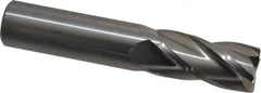 OSG - 3/4", 1-1/2" LOC, 3/4" Shank Diam, 4" OAL, 4 Flute, Solid Carbide Square End Mill - Single End, Uncoated, Spiral Flute, 30° Helix, Centercutting, Right Hand Cut, Right Hand Flute, Series 404 - Benchmark Tooling