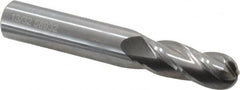 OSG - 13/32" Diam, 1" LOC, 4 Flute Solid Carbide Ball End Mill - Uncoated, Single End, 2-3/4" OAL, 7/16" Shank Diam, Spiral Flute - Benchmark Tooling