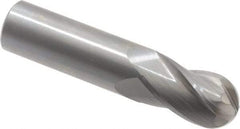 OSG - 7/8" Diam, 1-1/2" LOC, 4 Flute Solid Carbide Ball End Mill - Uncoated, Single End, 4" OAL, 7/8" Shank Diam, Spiral Flute - Benchmark Tooling