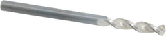 Walter-Titex - #28 130° Parabolic Flute Vanadium High Speed Steel Screw Machine Drill Bit - Bright Finish, Right Hand Cut, 25/32" Flute Length, 2-1/16" OAL, Split Point, Straight Shank - Benchmark Tooling