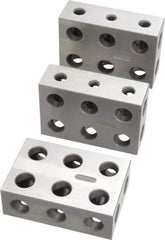 SPI - 0.0001 Squareness Per Inch, Hardened Steel, 1-2-3 Block Setup Block - 0.0002 Inch Overall Tolerance, 5/16 - 18 Inch Tapped Hole Size, 55-60 Rc Hardness, Sold As Matched Set of 3 - Benchmark Tooling