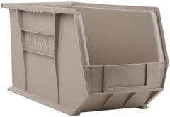 Akro-Mils - 60 Lb. Load Capacity, 18" Deep, Gray Polymer Hopper Stacking Bin - 9" High x 8-1/4" Wide x 18" Long - Benchmark Tooling