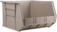 Akro-Mils - 75 Lb. Load Capacity, 18" Deep, Gray Polymer Hopper Stacking Bin - 11" High x 16-1/2" Wide x 18" Long - Benchmark Tooling