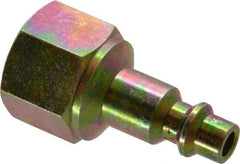Prevost - 3/8 Female NPT Industrial Pneumatic Hose Connector - Zinc-Plated Nitrited Steel, 1/4" Body Diam - Benchmark Tooling