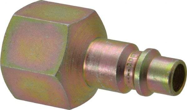 Prevost - 1/2 Female NPT Industrial Pneumatic Hose Connector - Zinc-Plated Nitrited Steel, 3/8" Body Diam - Benchmark Tooling