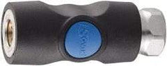 Prevost - 3/8 Female NPT Industrial Pneumatic Hose Safety Coupler - Composite, 1/4" Body Diam - Benchmark Tooling