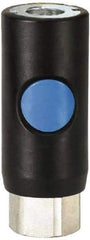 Prevost - 1/4 Female NPT Industrial Pneumatic Hose Safety Coupler - Composite, 3/8" Body Diam - Benchmark Tooling