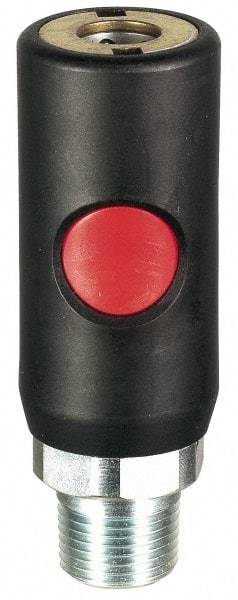 Prevost - 3/8 Male NPT Tru-Flate Automotive Pneumatic Hose Safety Coupler - Composite, 1/4" Body Diam - Benchmark Tooling