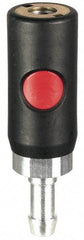 Prevost - Hose Barb Tru-Flate Automotive Pneumatic Hose Safety Coupler - Composite, 1/4" Body Diam, 1/4" Hose ID - Benchmark Tooling