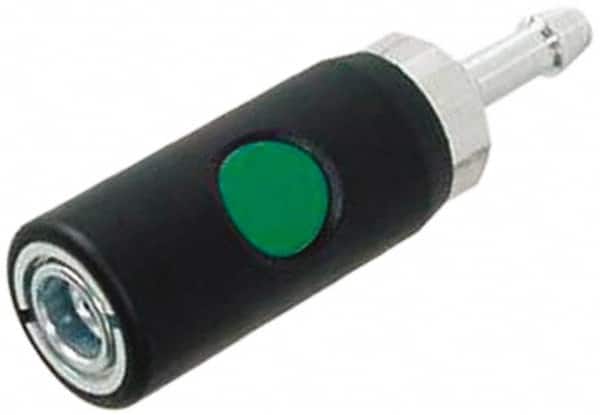 Prevost - Hose Barb European High Flow Pneumatic Hose Safety Coupler - Composite, 7.2mm Body Diam, 3/8" Hose ID - Benchmark Tooling
