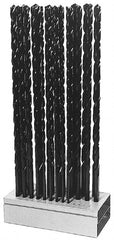 Interstate - 1/8 to 1/2", 118° Point, Oxide Finish, High Speed Steel Aircraft Extension Length Drill Bit Set - Benchmark Tooling