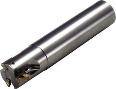 Kyocera - 16mm Cut Diam, 10mm Max Depth of Cut, 16mm Shank Diam, 100mm OAL, Indexable Square Shoulder End Mill - BDMT 11T3 Inserts, Cylindrical Shank, 90° Lead Angle, Through Coolant - Benchmark Tooling