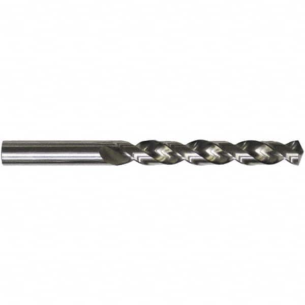 Jobber Length Drill Bit: 0.4016″ Dia, 130 °, High Speed Steel Bright/Uncoated, 5.2362″ OAL, Right Hand Cut, Spiral Flute, Straight-Cylindrical Shank