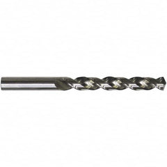 Jobber Length Drill Bit: 0.4016″ Dia, 130 °, High Speed Steel Bright/Uncoated, 5.2362″ OAL, Right Hand Cut, Spiral Flute, Straight-Cylindrical Shank