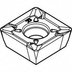 Kennametal - SPCT3125 LD Grade KCK15 Carbide Milling Insert - TiN/TiCN/Al2O3 Finish, 5/32" Thick, 10mm Inscribed Circle, 0.8mm Corner Radius - Benchmark Tooling