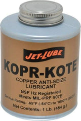 Jet-Lube - 1 Lb Can High Temperature Anti-Seize Lubricant - Copper/Graphite, -65 to 1,800°F, Copper/Bronze, Food Grade, Water Resistant - Benchmark Tooling