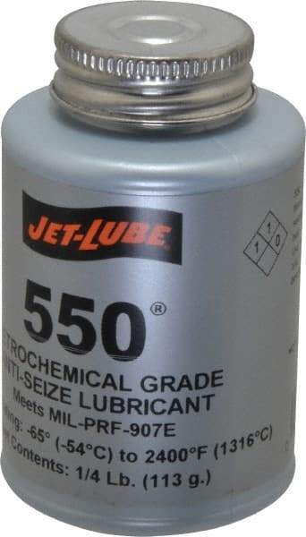 Jet-Lube - 0.25 Lb Can Extreme Pressure Anti-Seize Lubricant - Molybdenum Disulfide, -65 to 2,400°F, Steel Blue, Water Resistant - Benchmark Tooling