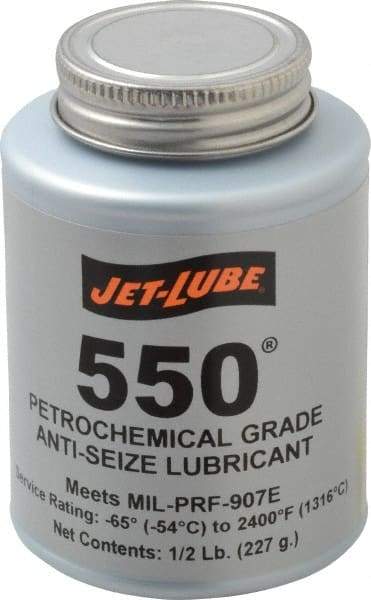 Jet-Lube - 0.5 Lb Can Extreme Pressure Anti-Seize Lubricant - Molybdenum Disulfide, -65 to 2,400°F, Steel Blue, Water Resistant - Benchmark Tooling