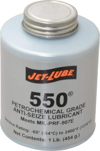 Jet-Lube - 1 Lb Can Extreme Pressure Anti-Seize Lubricant - Molybdenum Disulfide, -65 to 2,400°F, Steel Blue, Water Resistant - Benchmark Tooling