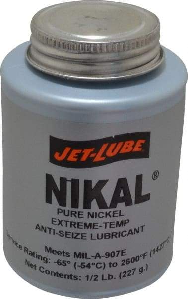 Jet-Lube - 0.5 Lb Can High Temperature Anti-Seize Lubricant - Nickel, -65 to 2,600°F, Silver Gray, Water Resistant - Benchmark Tooling