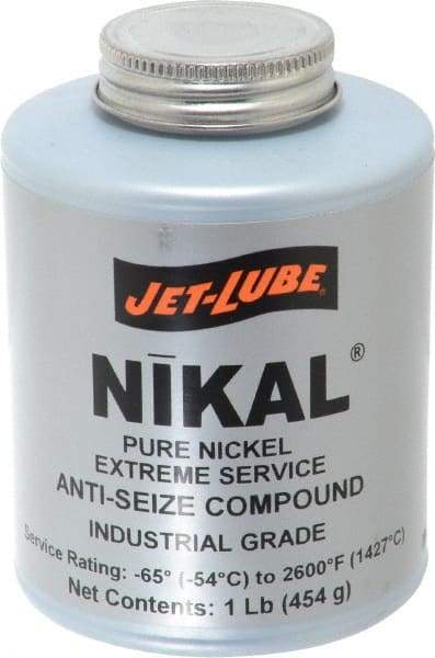 Jet-Lube - 1 Lb Can High Temperature Anti-Seize Lubricant - Nickel, -65 to 2,600°F, Silver Gray, Water Resistant - Benchmark Tooling