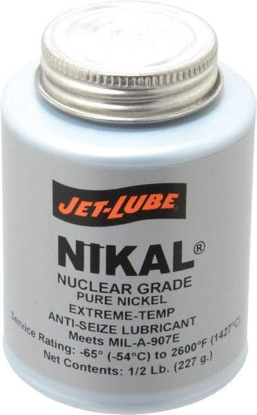 Jet-Lube - 0.5 Lb Can Extreme Temperature Anti-Seize Lubricant - Nickel, -65 to 2,600°F, Gray, Nuclear Grade - Benchmark Tooling